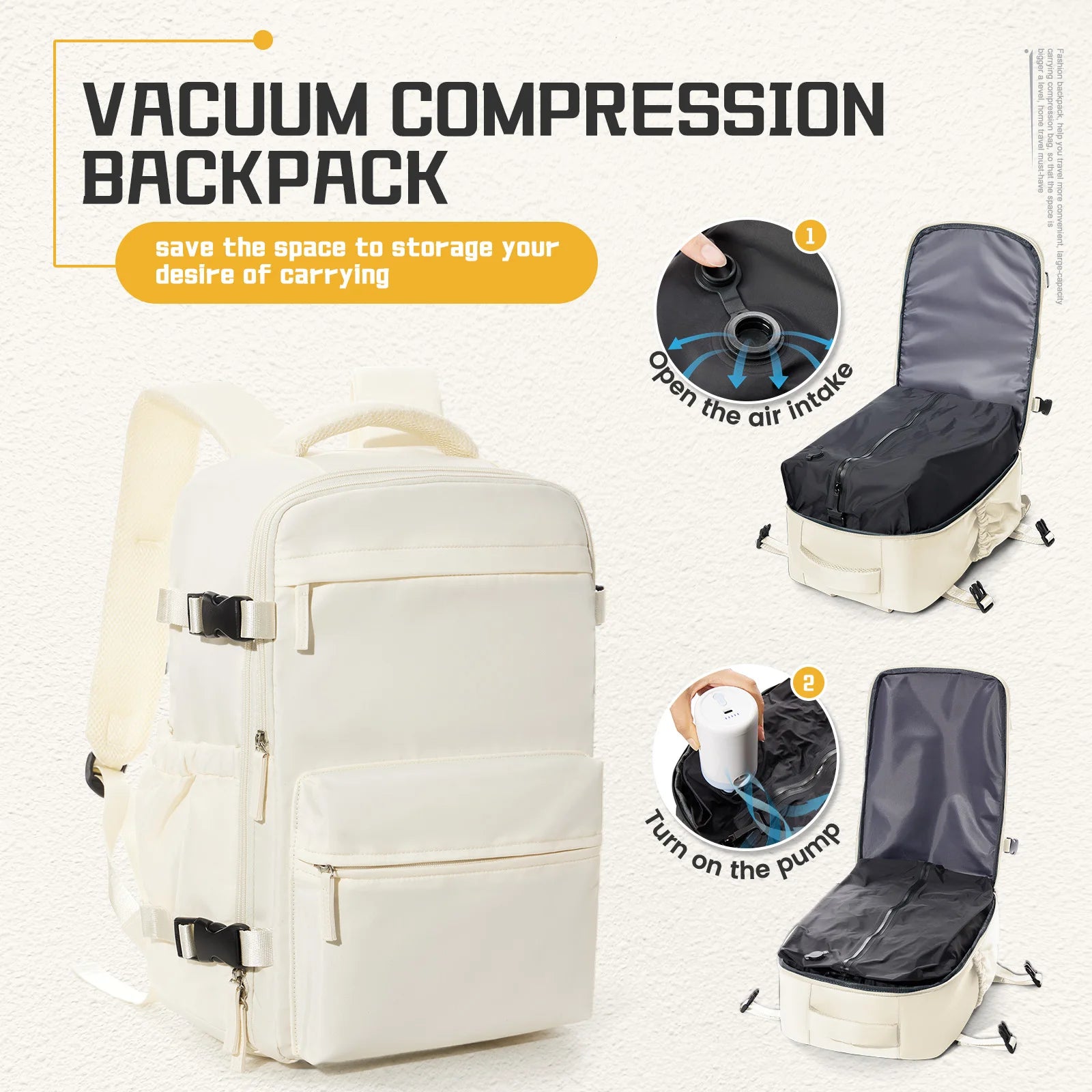 AirVault™ – Handbagage Rugzak met Innovatief Compressiesysteem