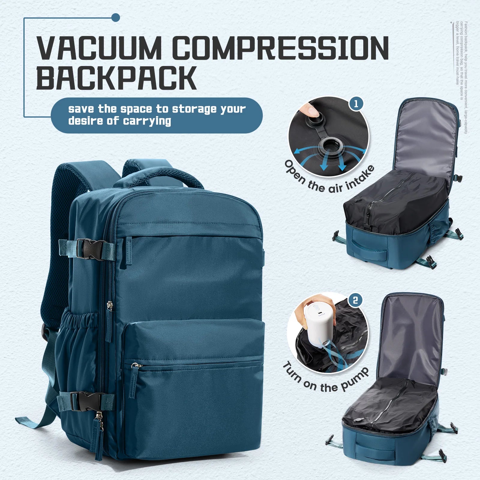 AirVault™ – Handbagage Rugzak met Innovatief Compressiesysteem