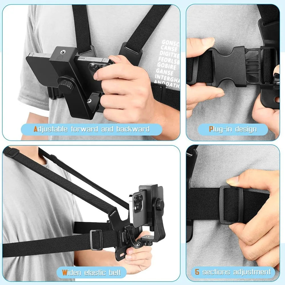 ChestView Pro – Verstelbare Actiecamera & Smartphone Borsthouder