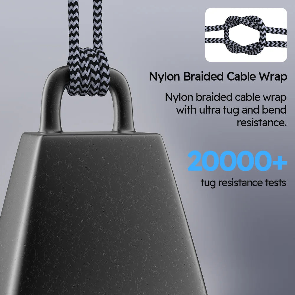 FlexCharge Trio – 3-in-1 Nylon Gevlochten Snellaadkabel